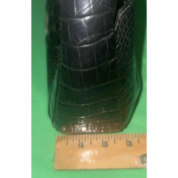 BRAHMIN CAYSON BLACK MELBOURNE LEATHER SMALL HOBO SHOULDER BAG Croc Embossed - Picture 14 of 14